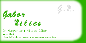 gabor milics business card